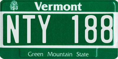 VT license plate NTY188