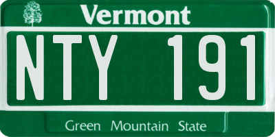 VT license plate NTY191