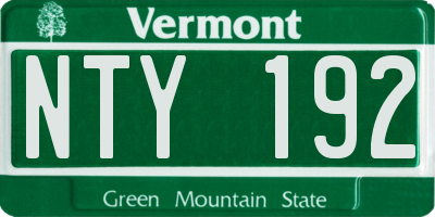 VT license plate NTY192