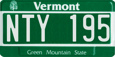 VT license plate NTY195