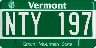 VT license plate NTY197