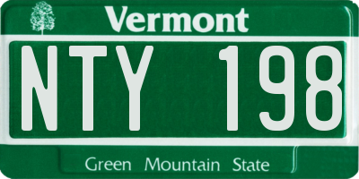 VT license plate NTY198