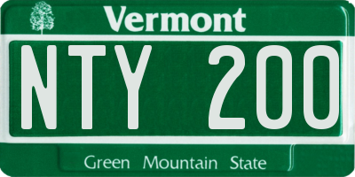 VT license plate NTY200