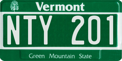 VT license plate NTY201