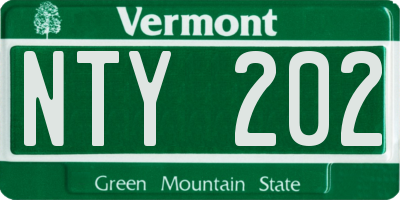 VT license plate NTY202