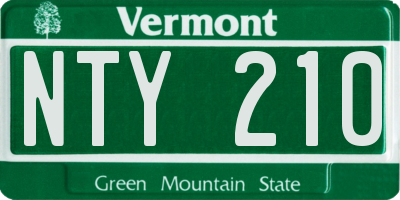 VT license plate NTY210