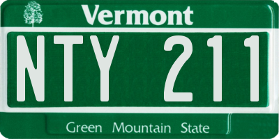 VT license plate NTY211