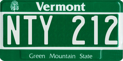 VT license plate NTY212