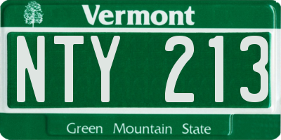 VT license plate NTY213