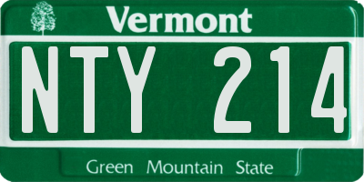 VT license plate NTY214