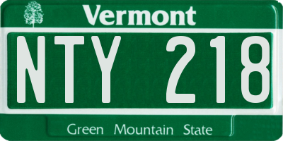 VT license plate NTY218
