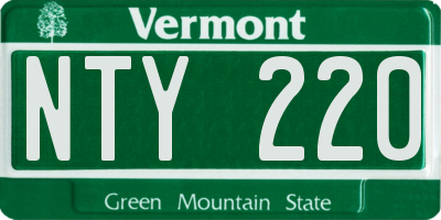 VT license plate NTY220