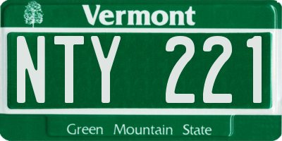 VT license plate NTY221