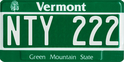 VT license plate NTY222