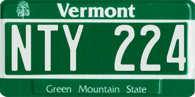 VT license plate NTY224