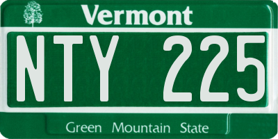 VT license plate NTY225