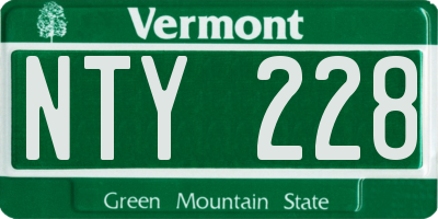 VT license plate NTY228