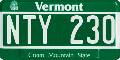 VT license plate NTY230