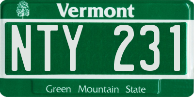 VT license plate NTY231