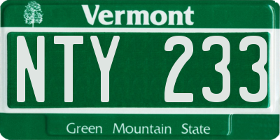 VT license plate NTY233