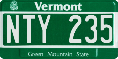 VT license plate NTY235