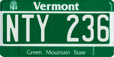 VT license plate NTY236