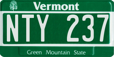 VT license plate NTY237