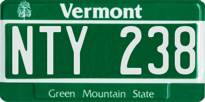 VT license plate NTY238