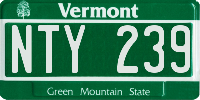 VT license plate NTY239