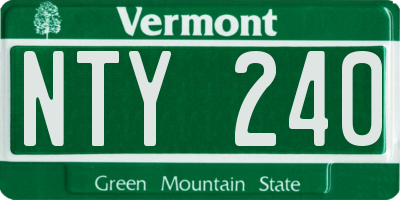 VT license plate NTY240