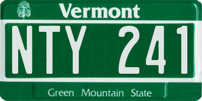 VT license plate NTY241