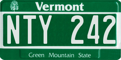 VT license plate NTY242