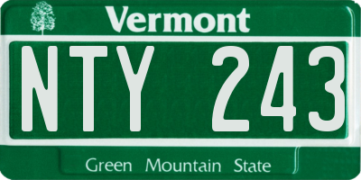 VT license plate NTY243