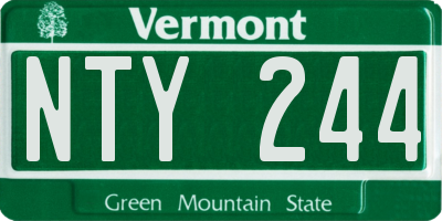 VT license plate NTY244