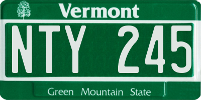 VT license plate NTY245