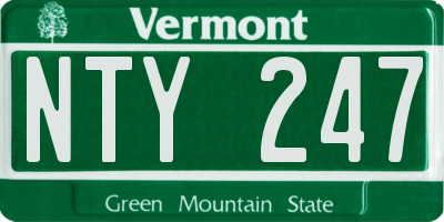 VT license plate NTY247