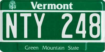 VT license plate NTY248