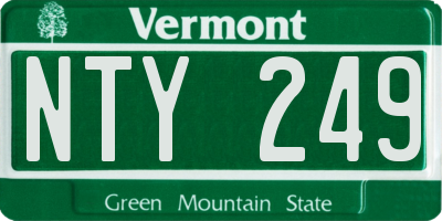 VT license plate NTY249