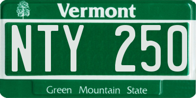 VT license plate NTY250