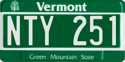 VT license plate NTY251