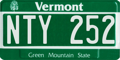 VT license plate NTY252