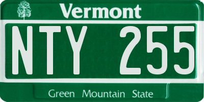 VT license plate NTY255