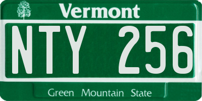 VT license plate NTY256