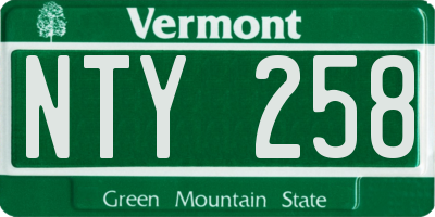 VT license plate NTY258