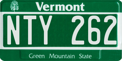 VT license plate NTY262