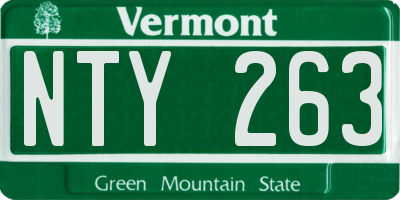 VT license plate NTY263