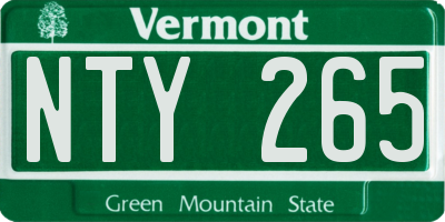VT license plate NTY265