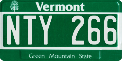 VT license plate NTY266