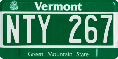 VT license plate NTY267