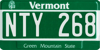 VT license plate NTY268